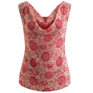 Cabi Vita Pink Floral Sleeveless Blouse #5037 S